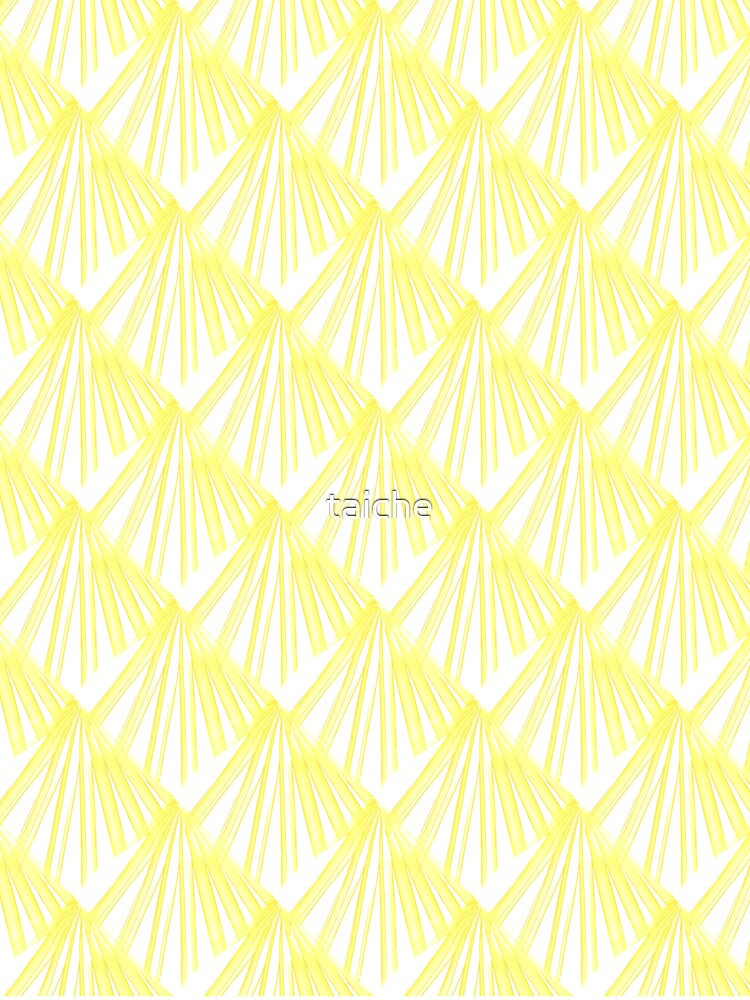 Art Deco Tropical Beach Palm Vacation Daffodil Yellow On White by taiche