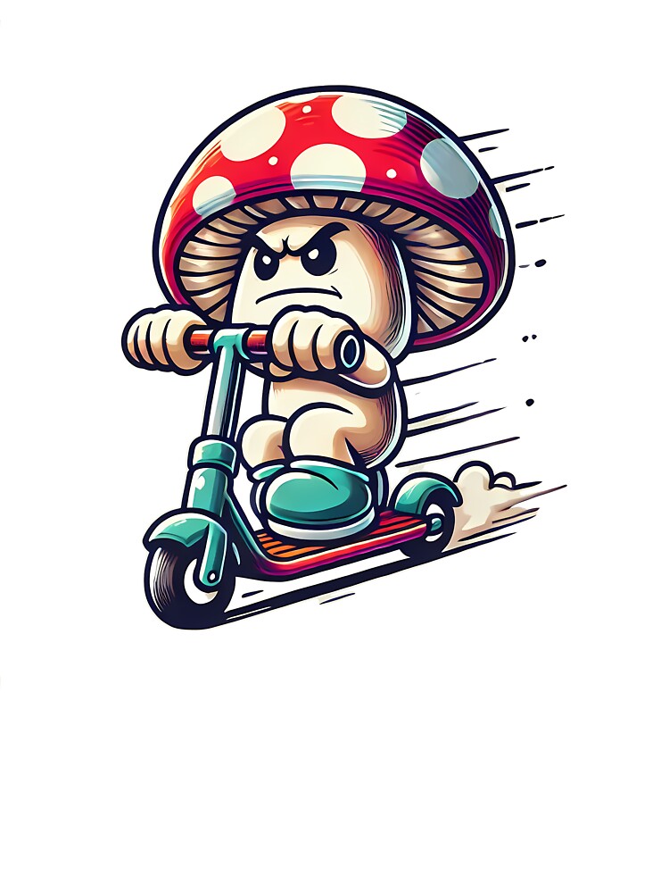 Speeding Mushroom on a Scooter – Fast Fungi Fun by AIDesignByMiro