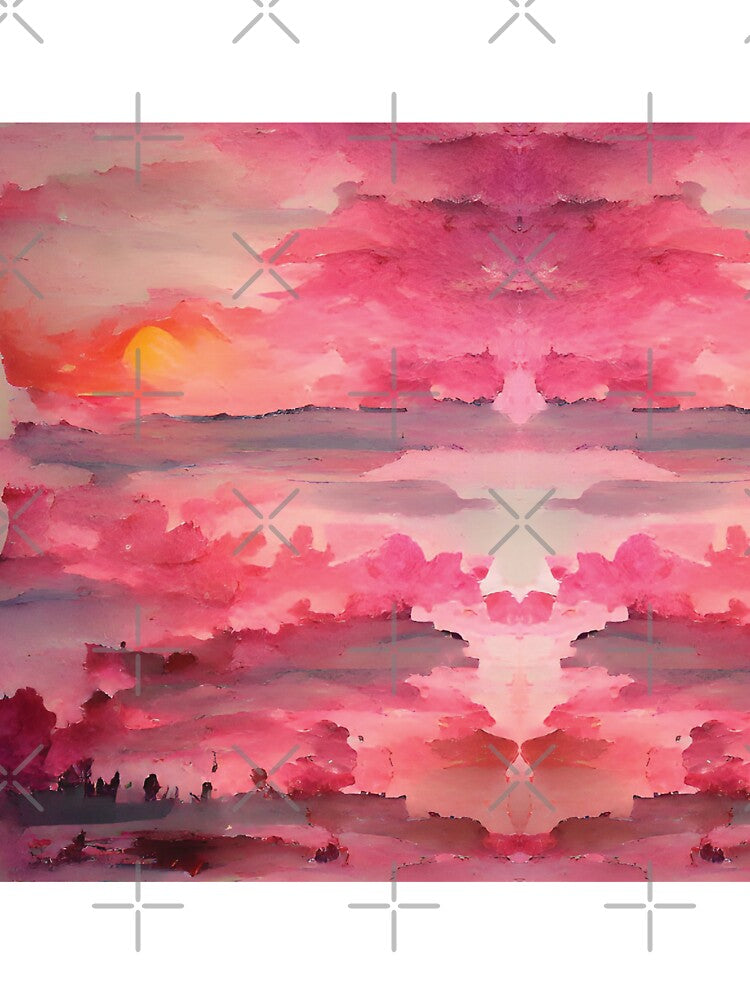 Pink Sunset Painting by Unaiza Khalid