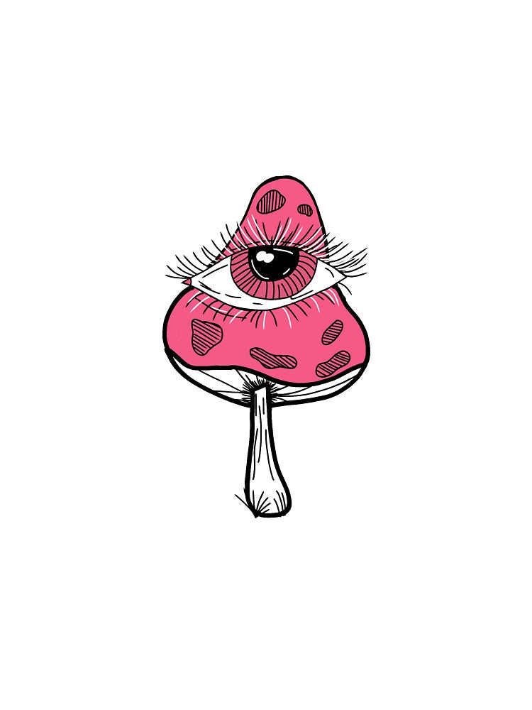 Pink Spotted Mushroom with Eye by NeonPinkTears