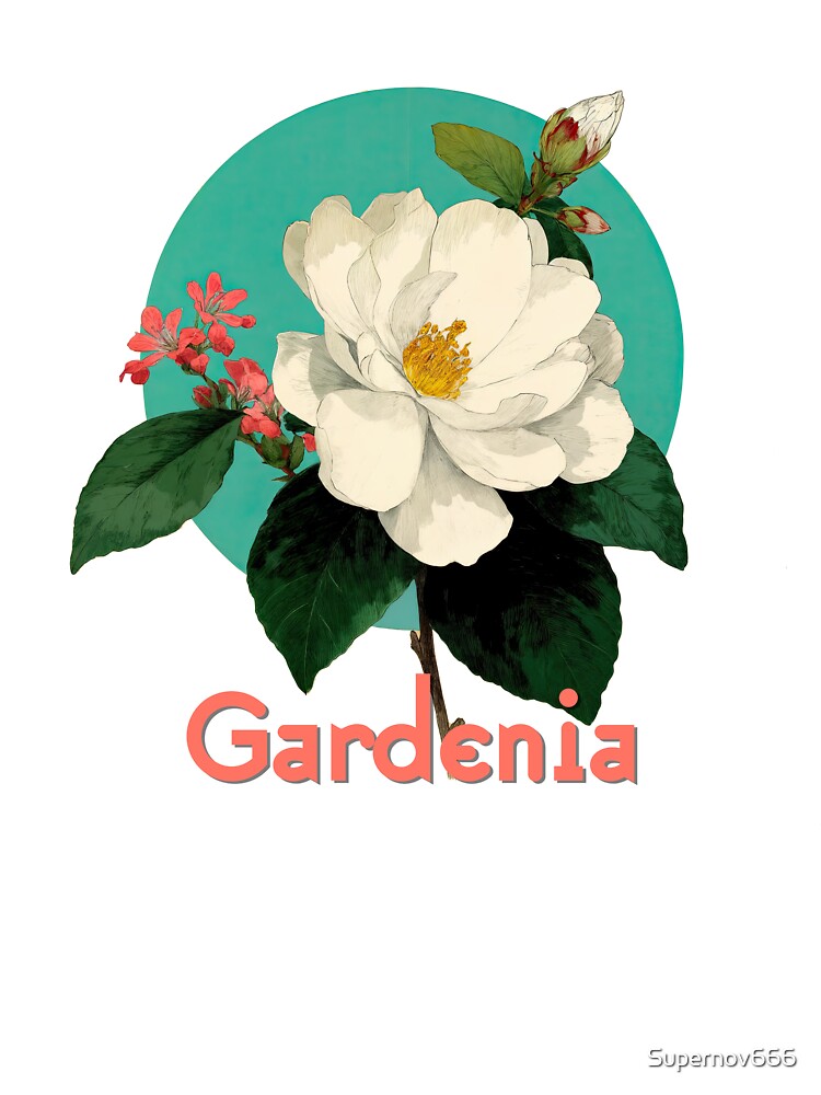 Gardenia Bloom Botanical Retro Art by ForeverPrintsOK