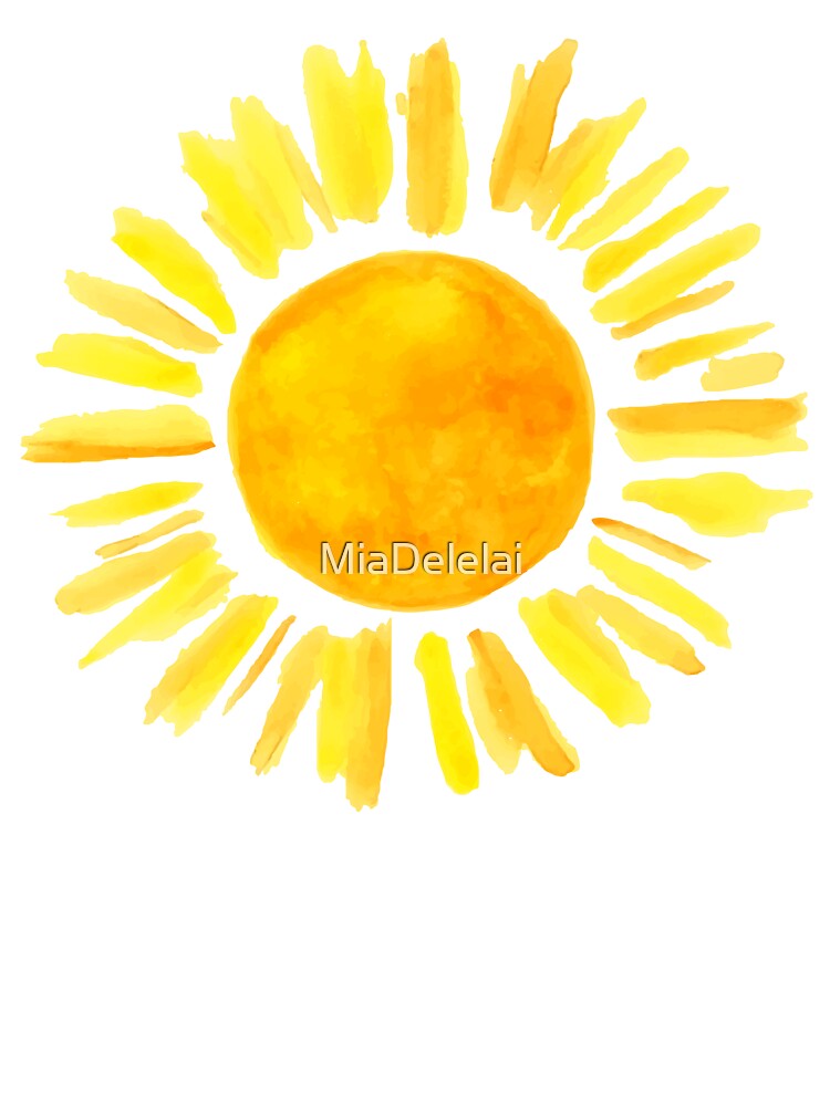 Brushed Watercolor Sun Illustration | Bright Happy Day by MiaDelelai