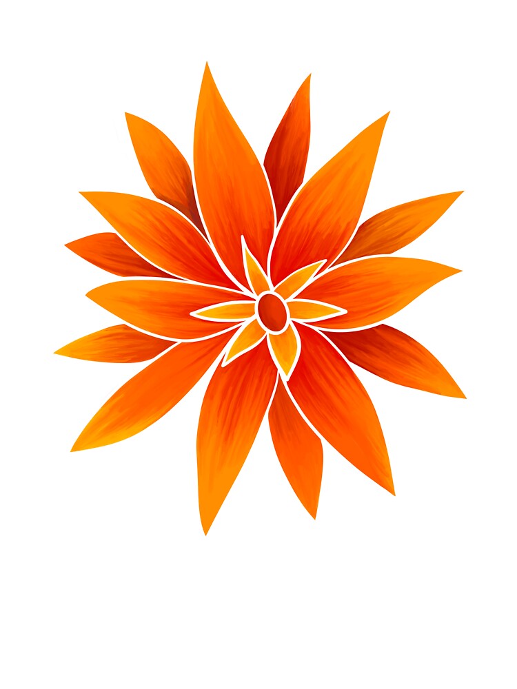Funky Tropical Florals in Tangerine by artsylyons