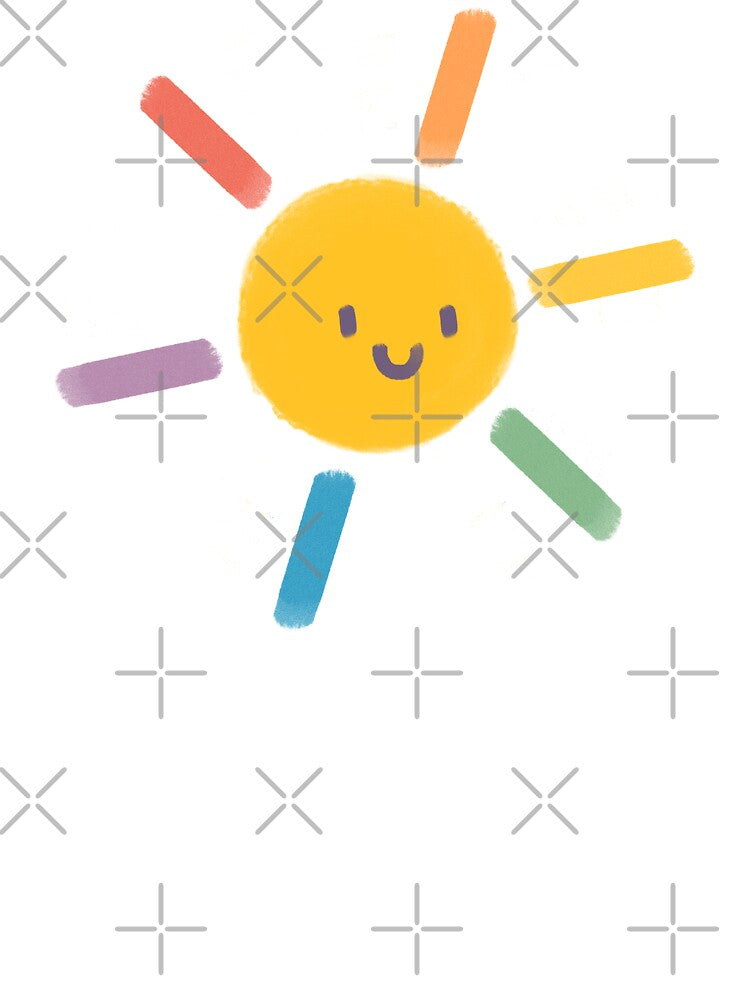 Cute Smiling Rainbow Sun - Happy Sunshine Art by ZhivanCrimson