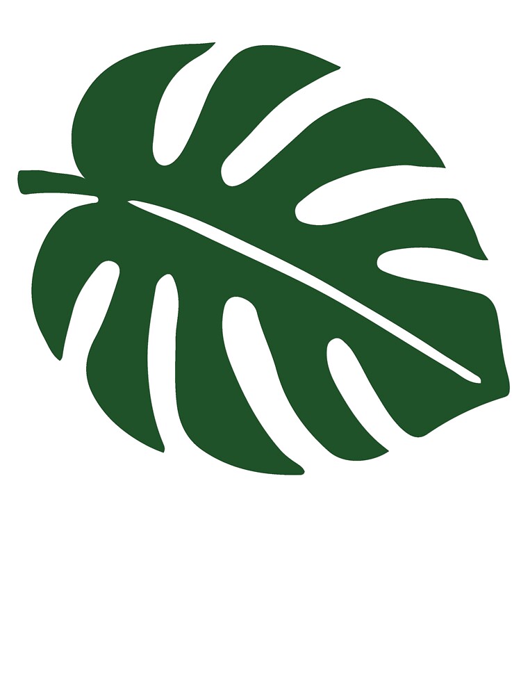 Tropical monstera leaf illustration in green by EchoOfSilence