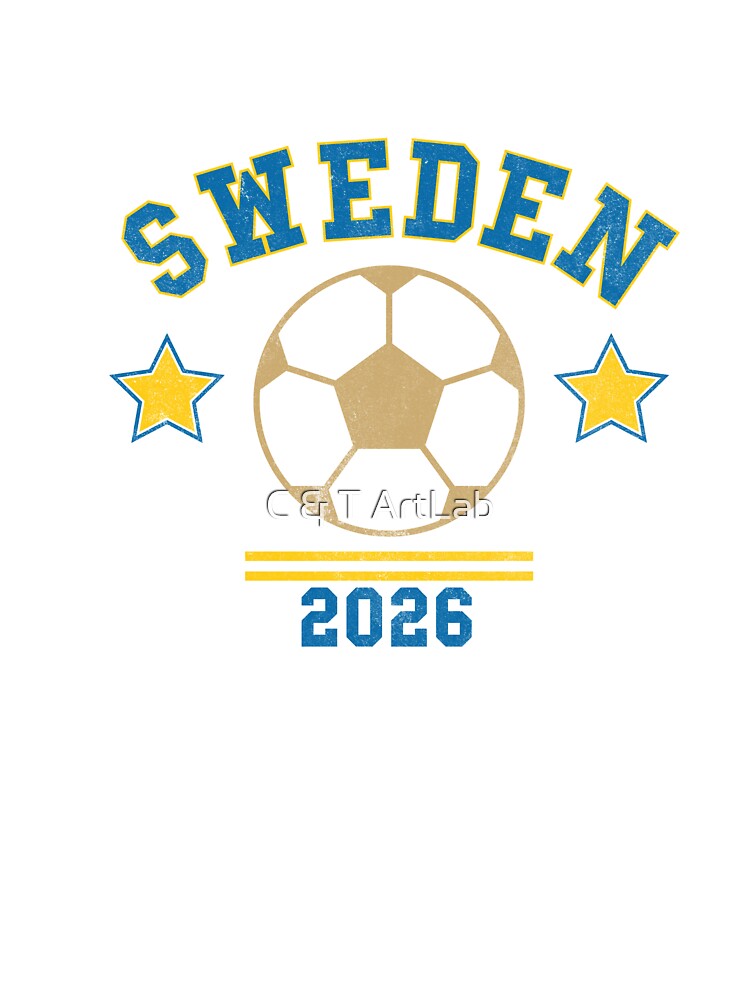 Sweden Vintage Soccer Tee by C & T ArtLab