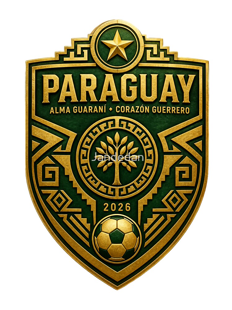 Paraguay Football Crest, Guaraní Spirit Soccer Emblem by Jandedan