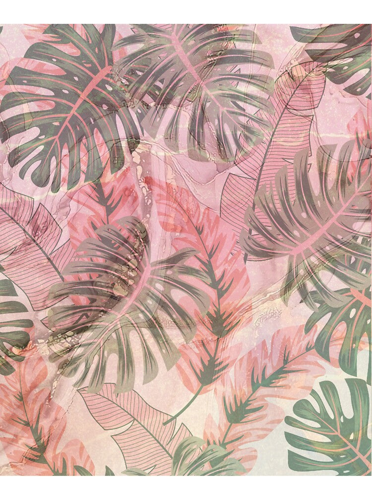 pink watercolor flower leaf pattern by Beeroclock