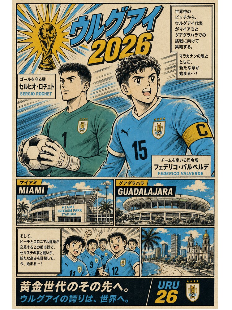 Uruguay 2026 World Cup Anime Poster by zumerdiego