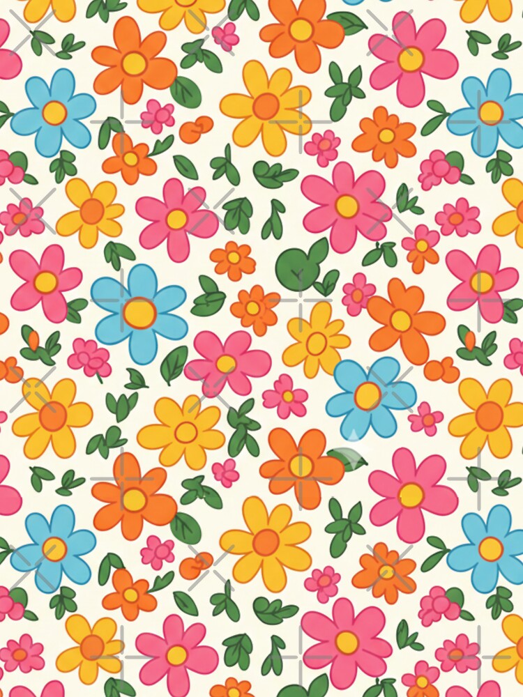 Cute Retro Flower Repeat Design for Spring & Summer by FashioonTrends