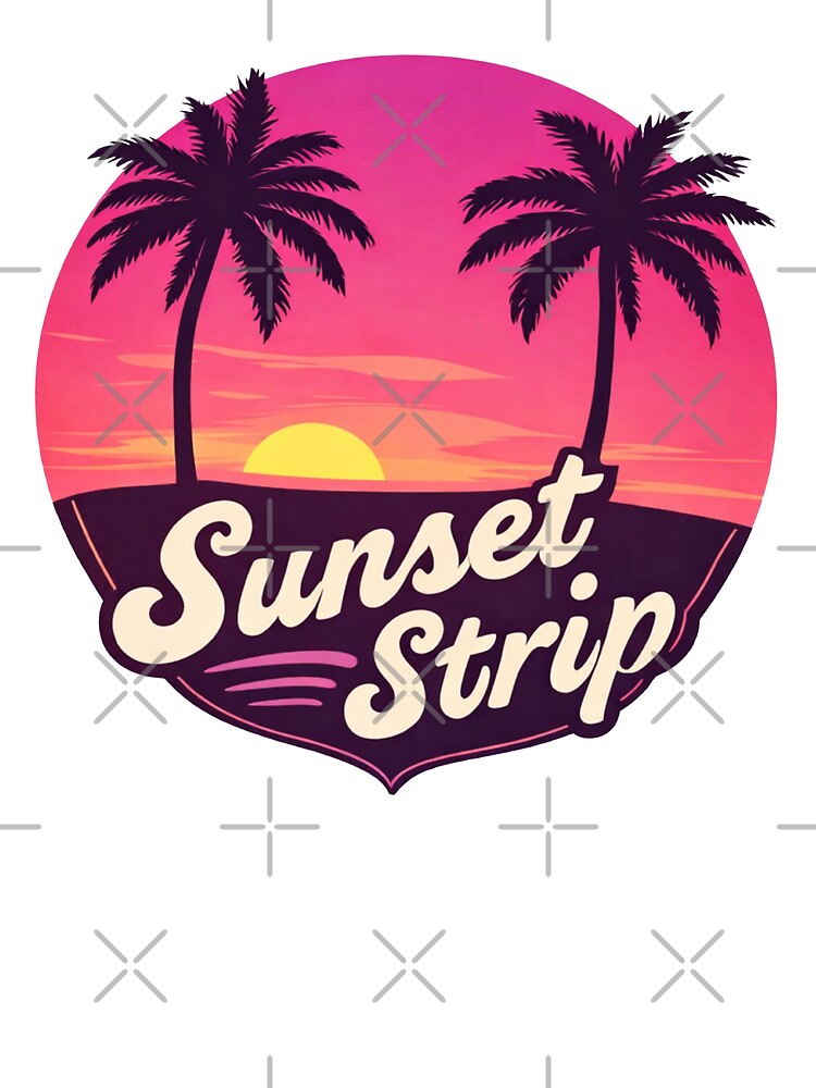 Retro Sunset Strip Palm Trees – Vintage California Sunset Aesthetic by Versengold