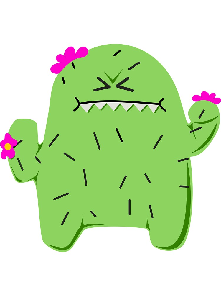 Kawaii Cactus Cute Grumpy Cactus by evenstarhancock