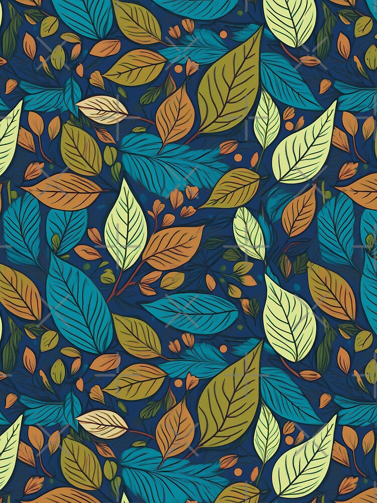Modern Minimalist: A minimalist pattern with simple, geometric leaf shapes in muted tones, perfect for a contemporary look. by Grang Art Artistic Designs