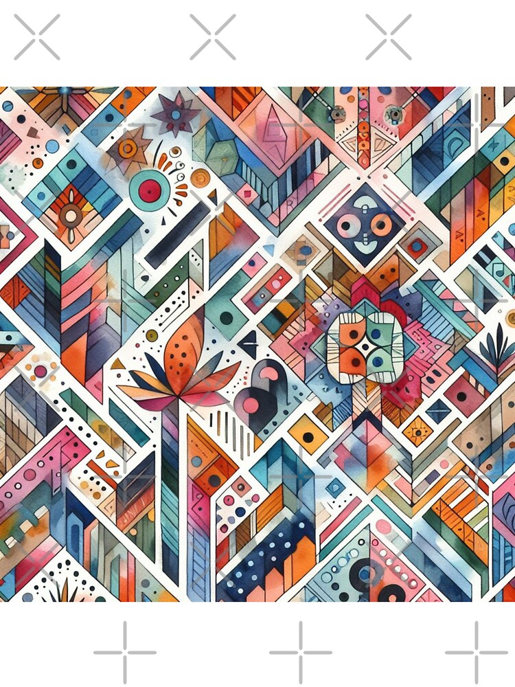 Colorful geometric floral pattern by Dominika Farkašová
