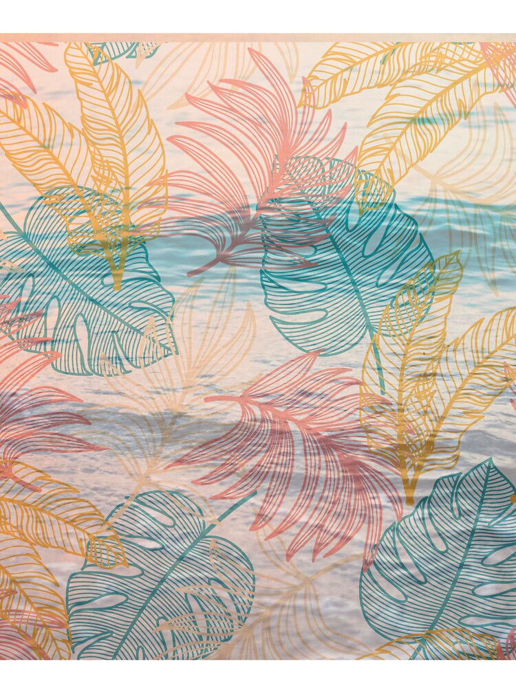 pastel ocean with colorful leaf pattern by Beeroclock