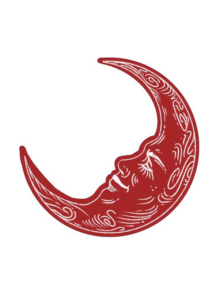 Crescent Sleeping Moon (Red) by artwithkristen