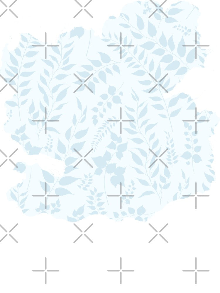 Greenery Botanical Print Blue Leaves by SilverPegasus