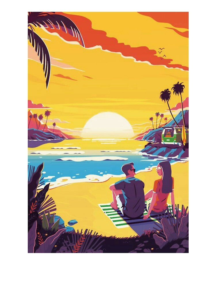 art image of a couple enjoying the sunset by vitda lupi