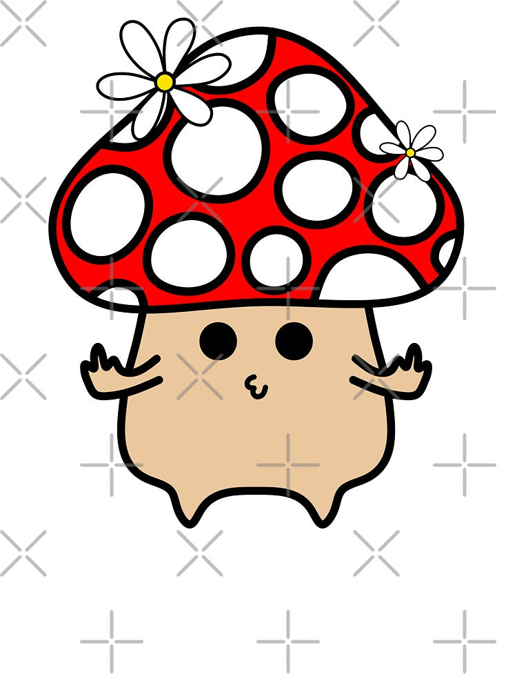Cute Red Mushroom Pouting and Showing Middle Finger by MrsCreative1