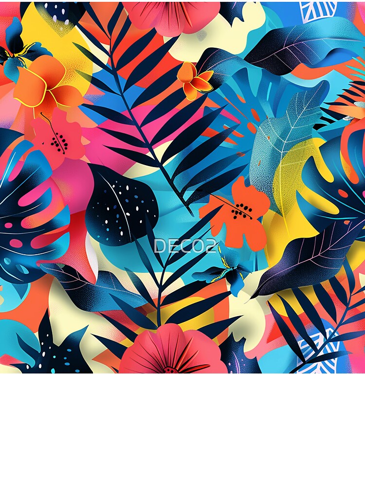 Trendy Tropical Colorful Contemporary Abstract Art Pattern by DEC02