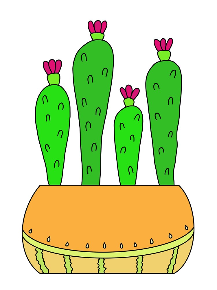 Cute Cactus Design #9: Delicate Melon Pot Cacti by DreamCactus