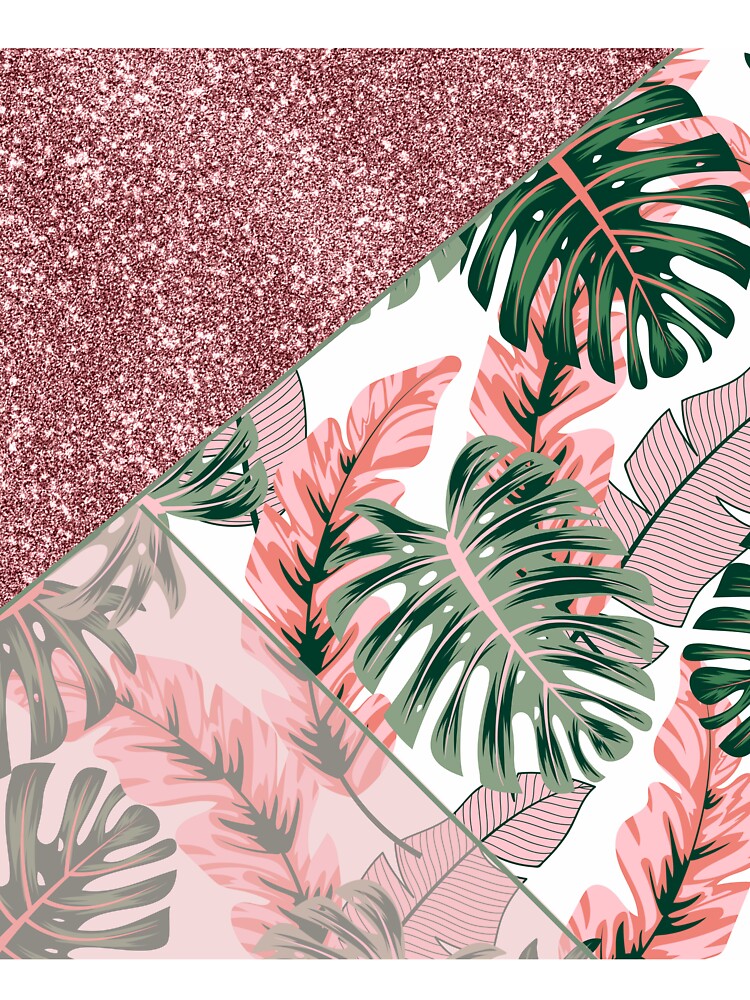 pink glitter exotic floral pattern by Beeroclock