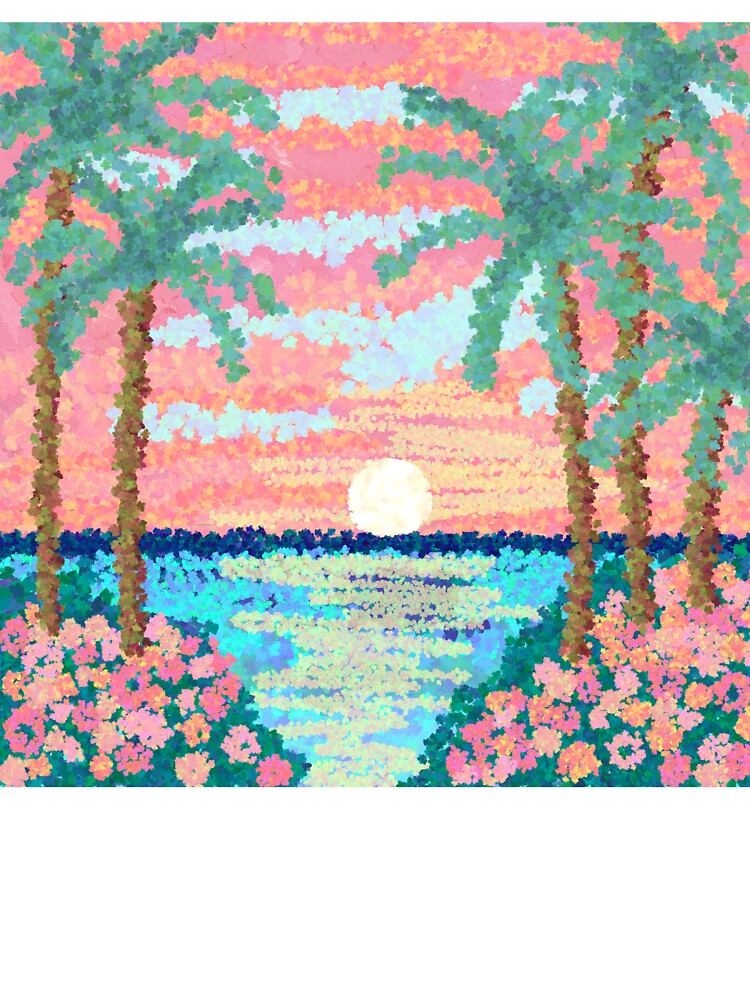 Tropical Sunset- Pointillism Style by PD-Coastal
