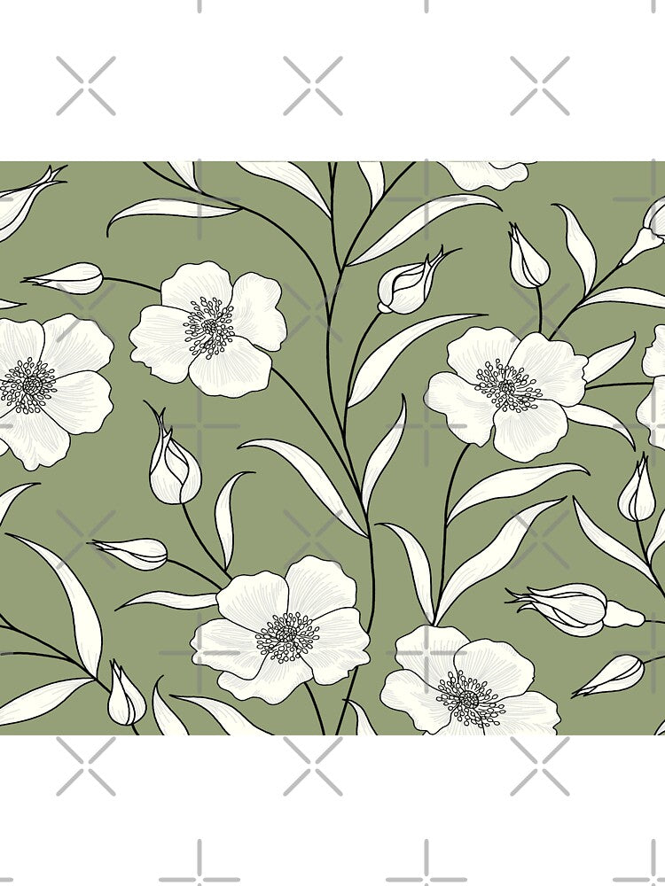 Olive green floral by MLD112