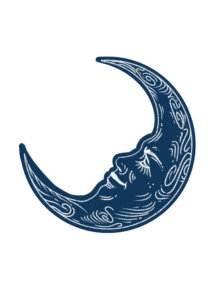 Crescent Sleeping Moon (Blue) by artwithkristen