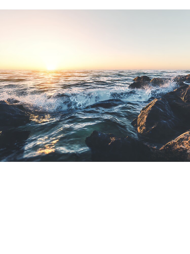 Golden Ocean Sunset Over Rocks – Serene Coastal Glow by EK-World