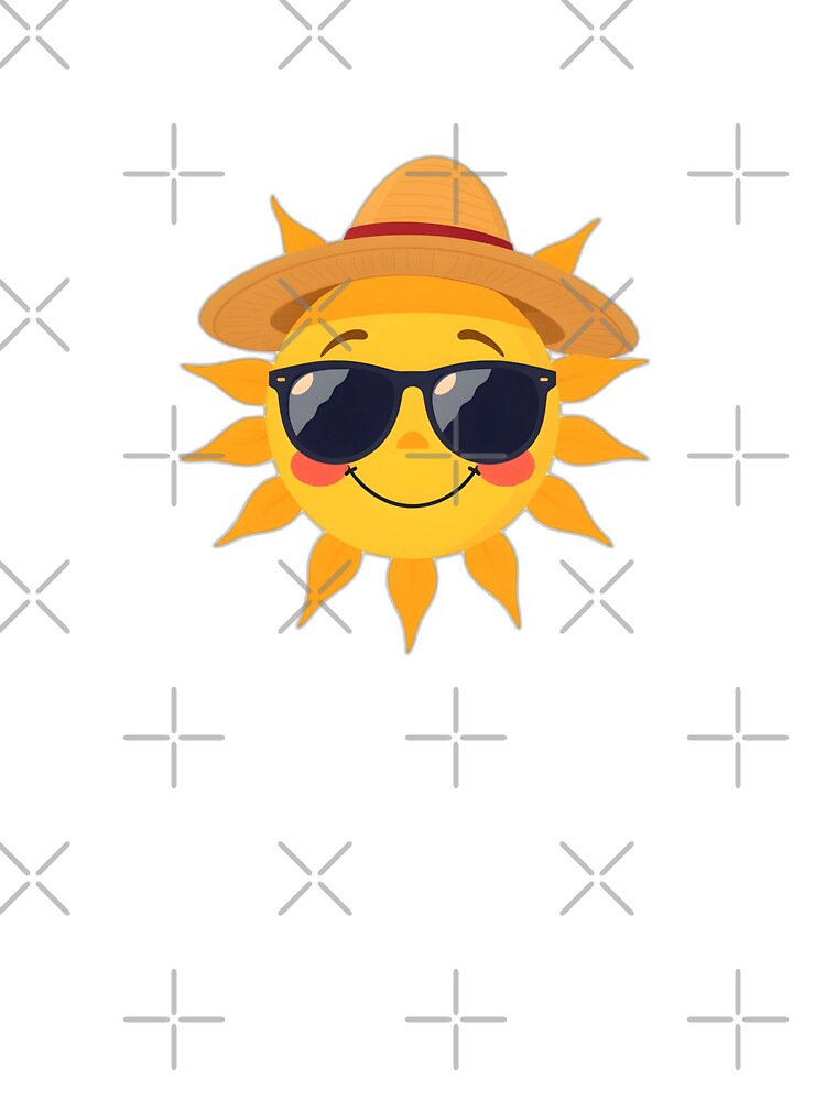 Smiling Sun with Sunglasses and a Straw Hat by allogy