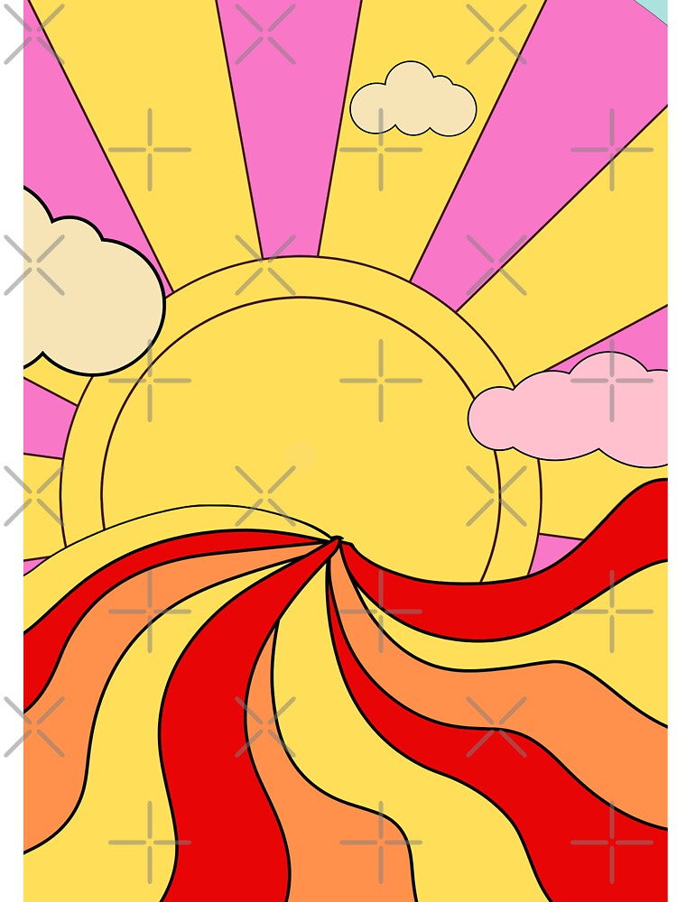 retro sunset pattern design shirts by anandsiva2703