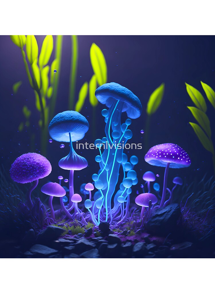 Magic Mushrooms Blue And Purple - Mushrooms by internlvisions
