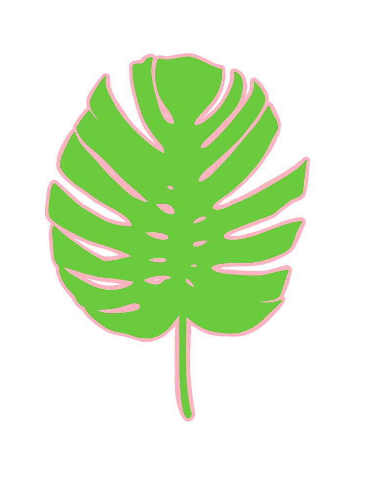 Pink monstera leaf by skylarmariee