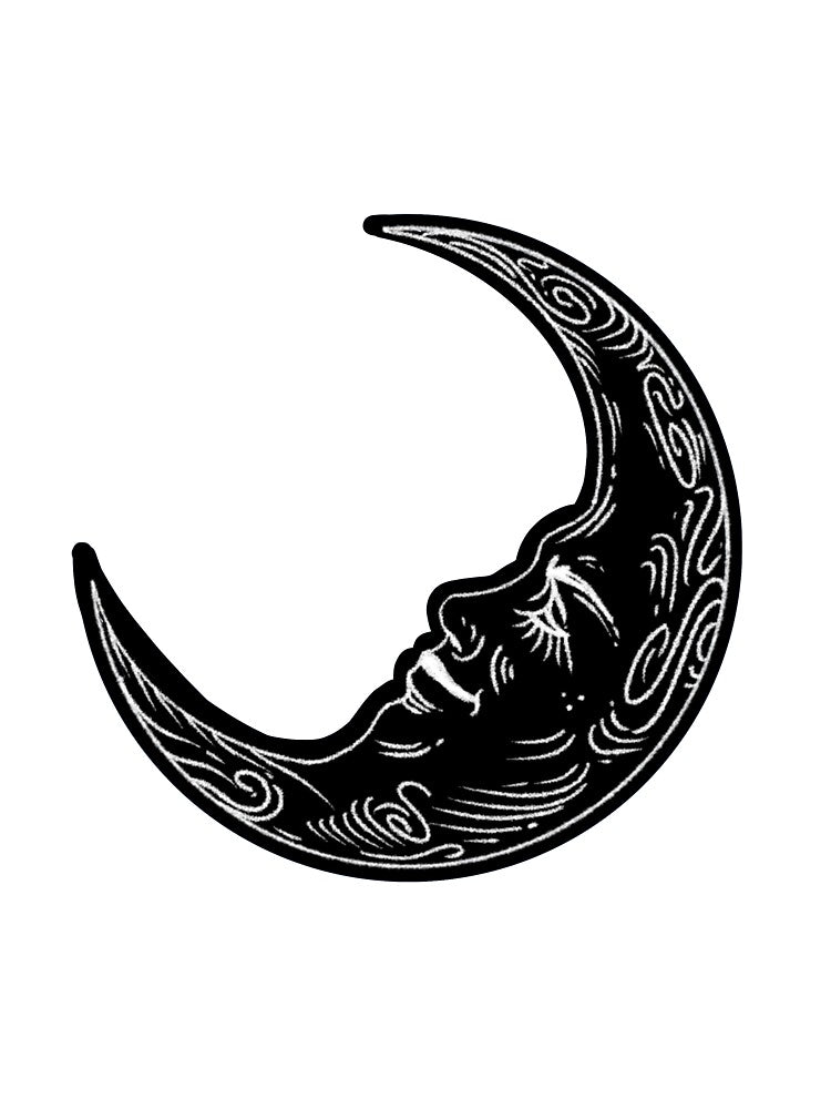 Crescent Sleeping Moon (Black) by artwithkristen