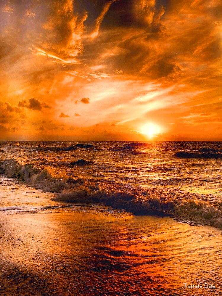 Yellow Orange Beach Sunset Sky,sunset sky, beautiful sunset sky, beach sunset, by Tamas Das