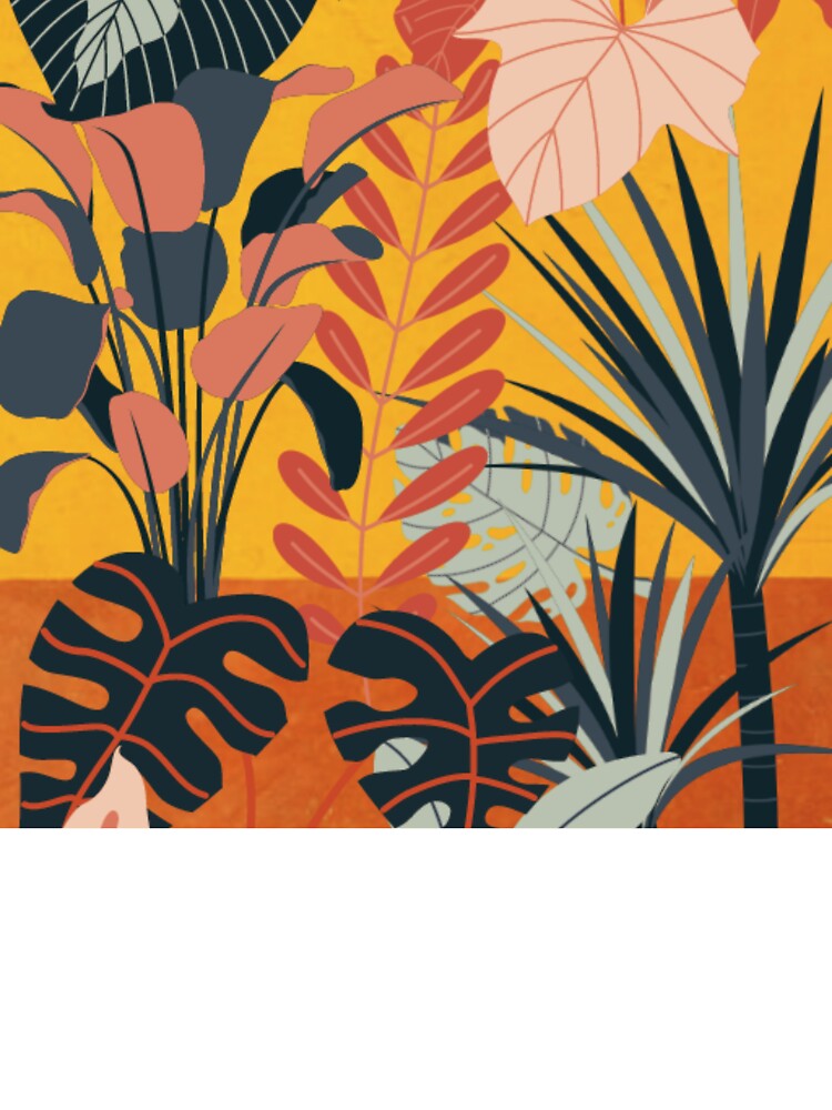 Colorful Tropical Jungle Leaves Pattern Design by antevasinart