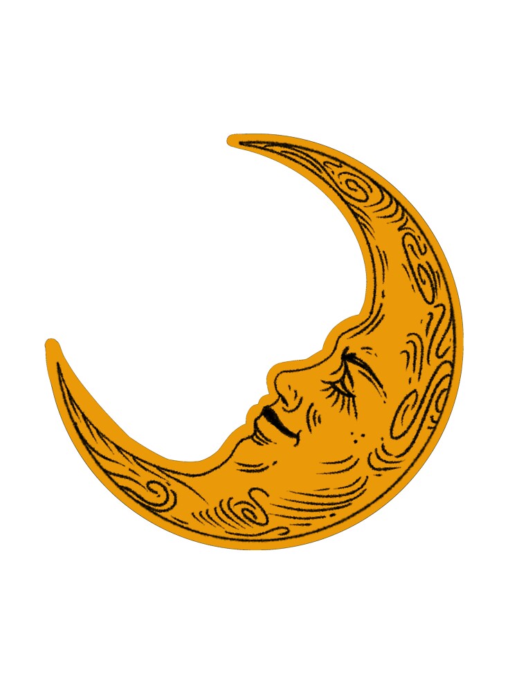 Crescent Sleeping Moon (Yellow) by artwithkristen