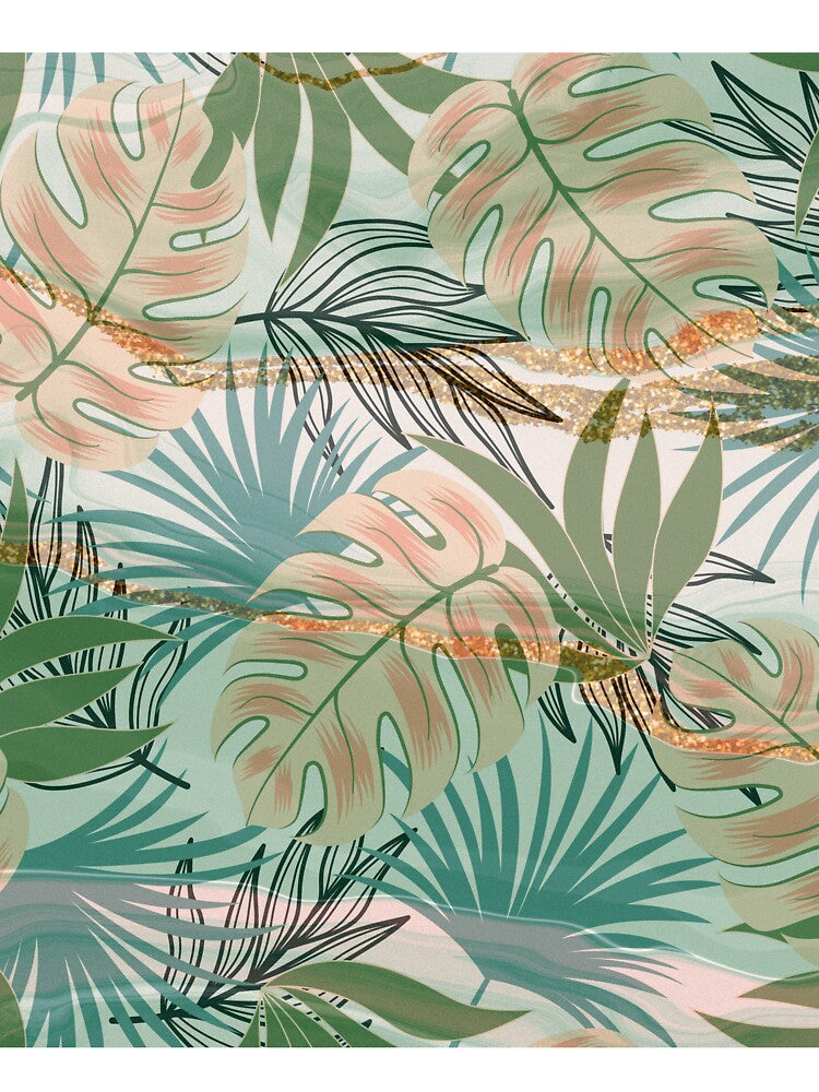 green tropical flower leaf pattern by Beeroclock