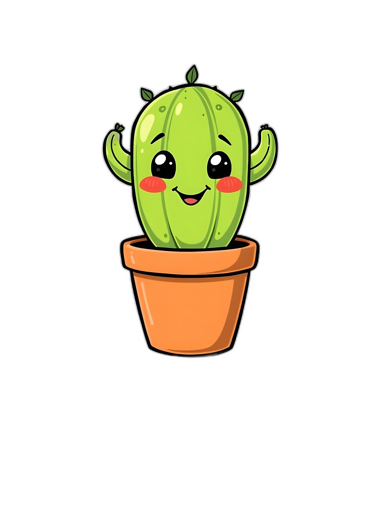 Cute Smiling Cactus Illustration – Perfect Plant Parent Gift – POD Design by PrintMadog