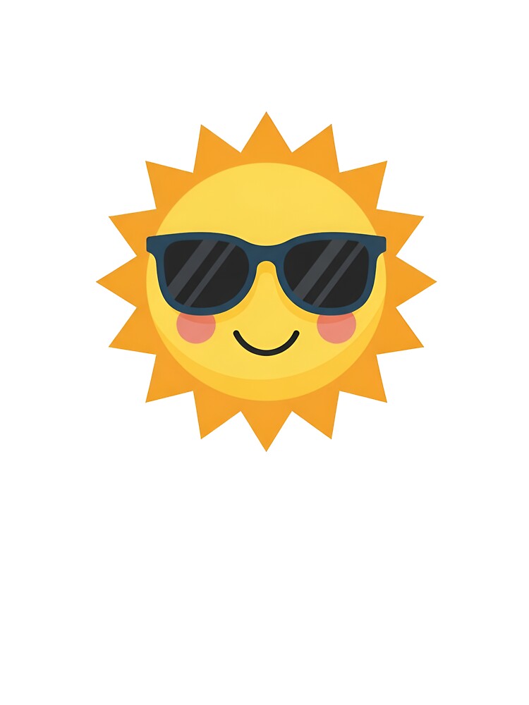 cartoon sun with cool sunglasses on a solid black background by VerizalShop