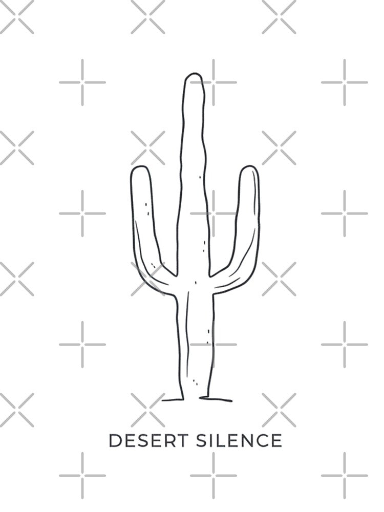 Desert Silence Minimalist Cactus Line Art Design by us-products