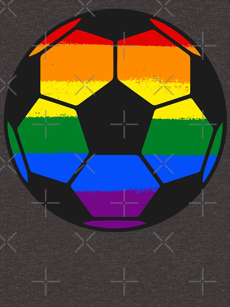 LGBT Rainbow Flag Soccer Football Gay Pride Love Mens Womens by pipsmerch