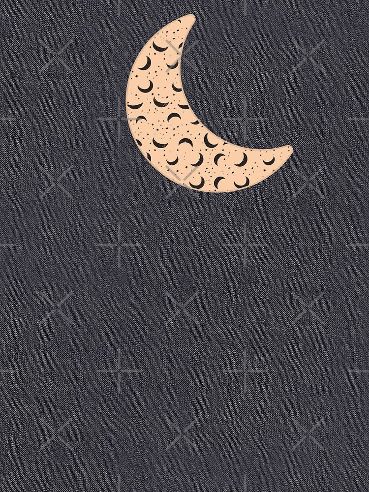 Minimalistic Crescent Moon and Stars Crescent Moon Desginer On Trend Crescent Design on Pastel by EmilyFNM3D