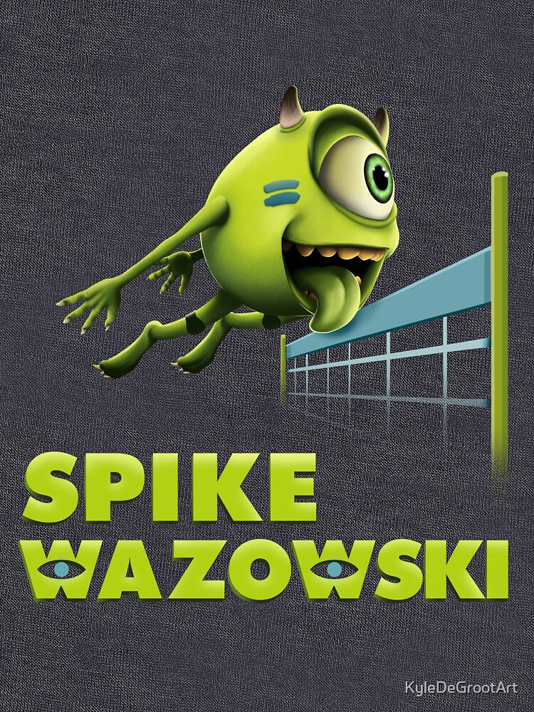 Spike WAZOWSKI Volleyball Team Shirt (Blue) by KyleDeGrootArt