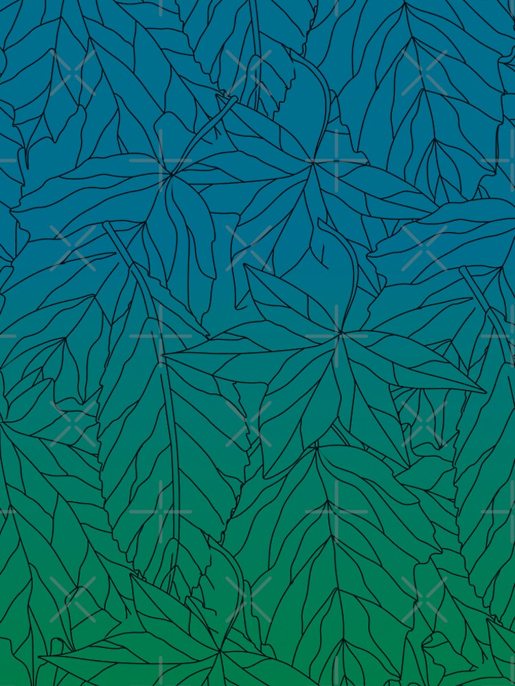 Leaf collage Aqua fade by onjcdesign