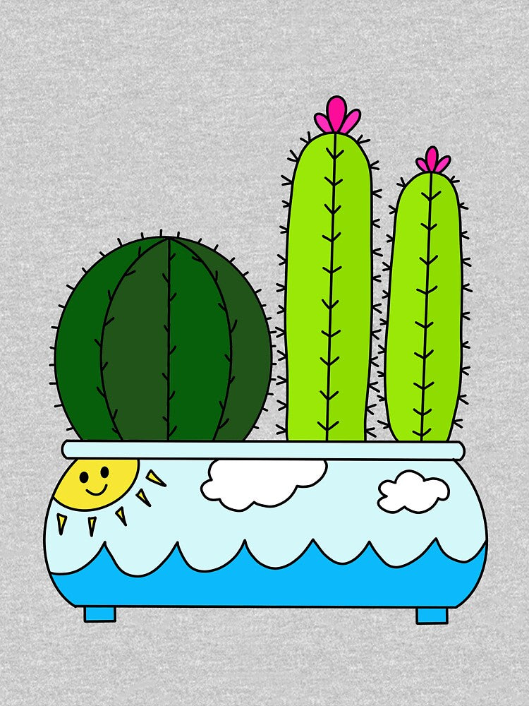Cute Cactus Design #191: Cacti Arrangement In Sunny Ocean Pot by DreamCactus