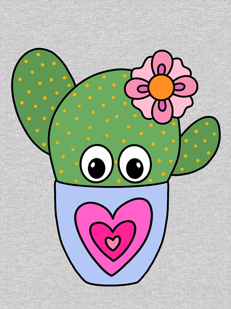Cute Cactus Design #350: Pretty Cactus In Cute Heart Pot by DreamCactus