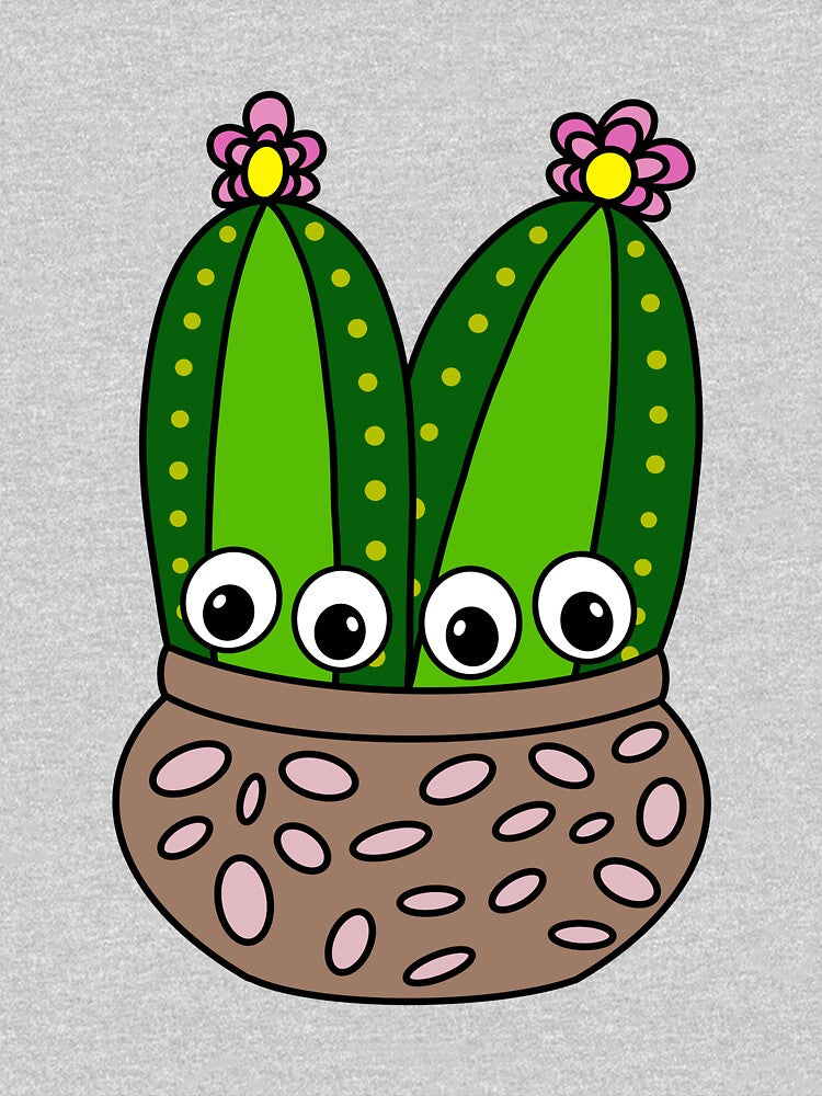 Cute Cactus Design #311: Cacti Couple In A Nice Pottery Pot by DreamCactus