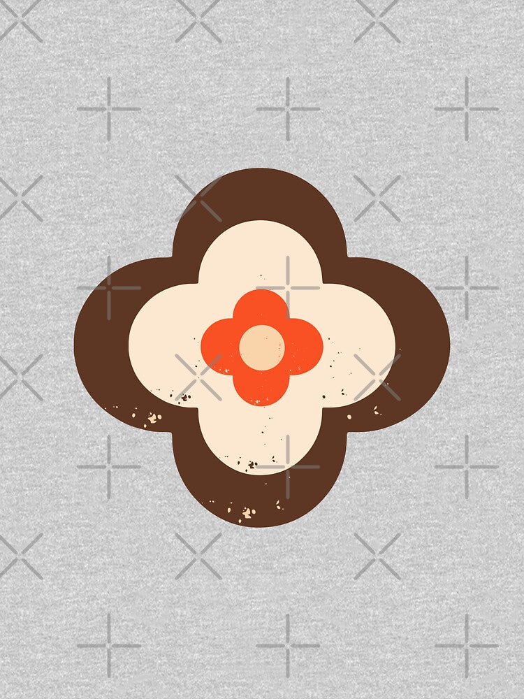 Mod 70s Floral Daisy Vanilla - Mid Century Floral by susycosta